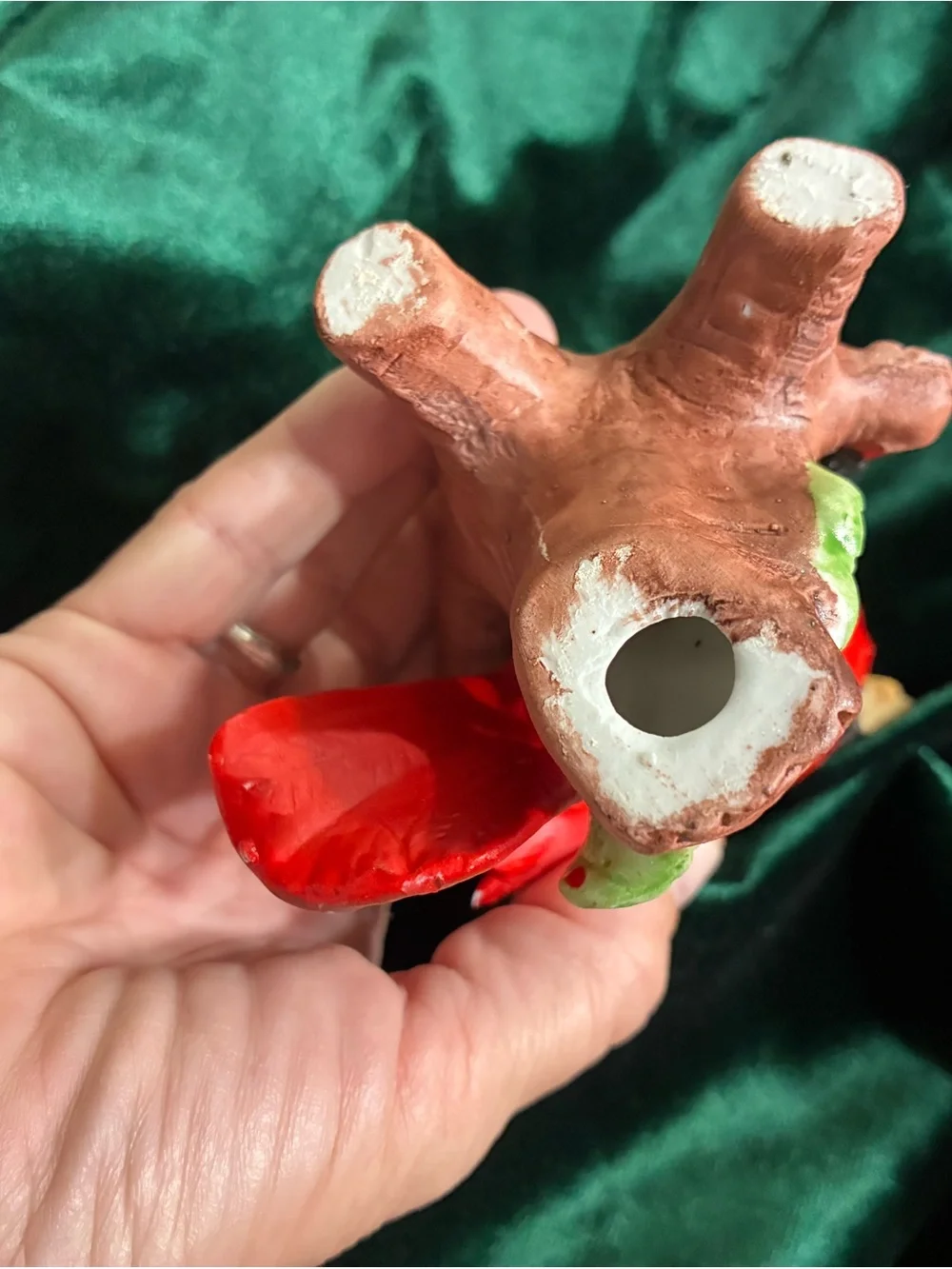 VTG Red Cardinal Bird Figurine - Decorative Resin Perch